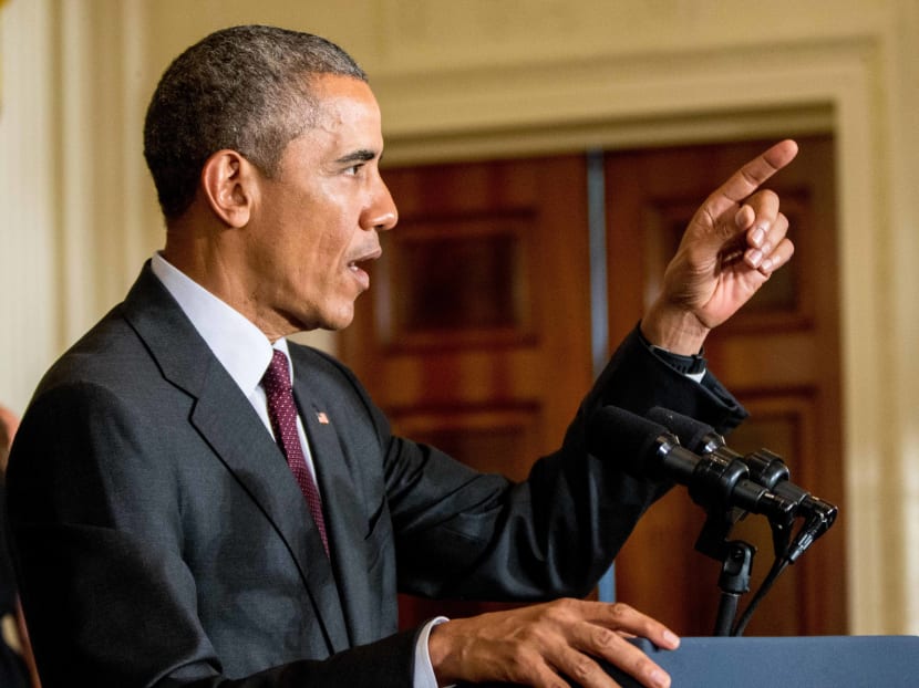 President Barack Obama speaks in the East Room of the White House in Washington. Photo: AP