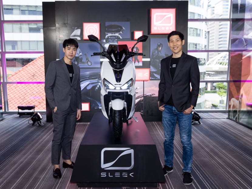 Mr Ong Zhang Quan (right) with Sleek EV co-founder Ben Tun. Mr Ong Zhang Quan (right) with Sleek EV co-founder Ben Tun.