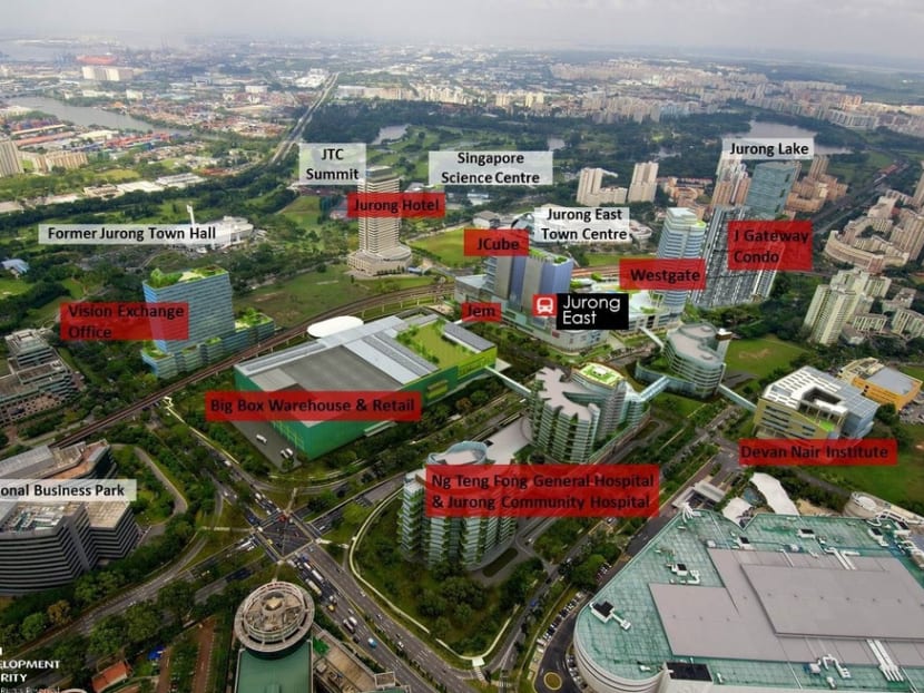 Artist impression of existing, new and upcoming developments in Jurong Lake District. Photo: Urban Redevelopment Authority