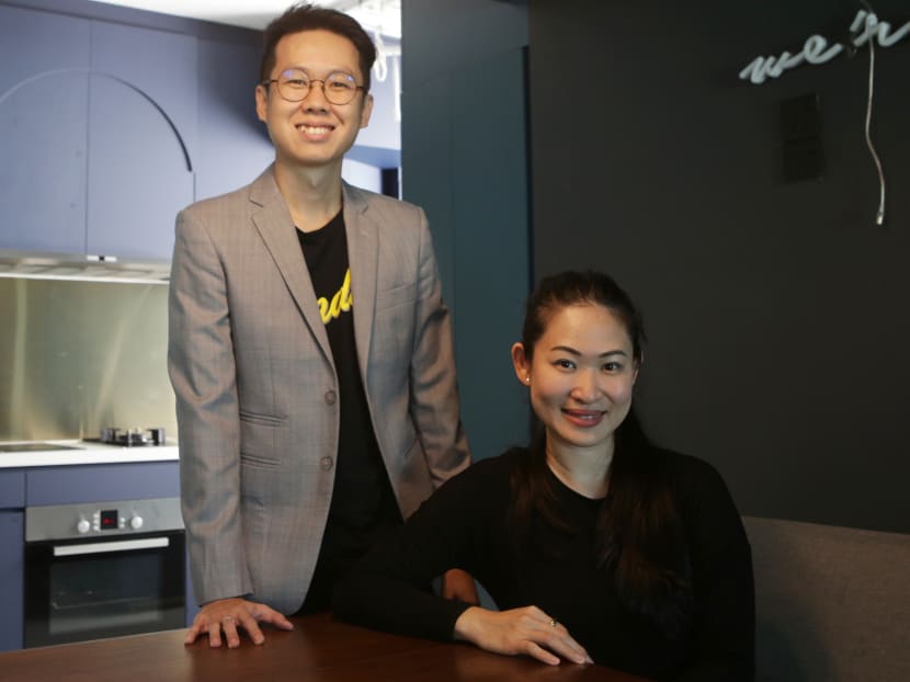 Mr Chuan Wei Zhang and Ms Pauline Lim, co-founders of Lendor, a peer-to-peer sharing application.