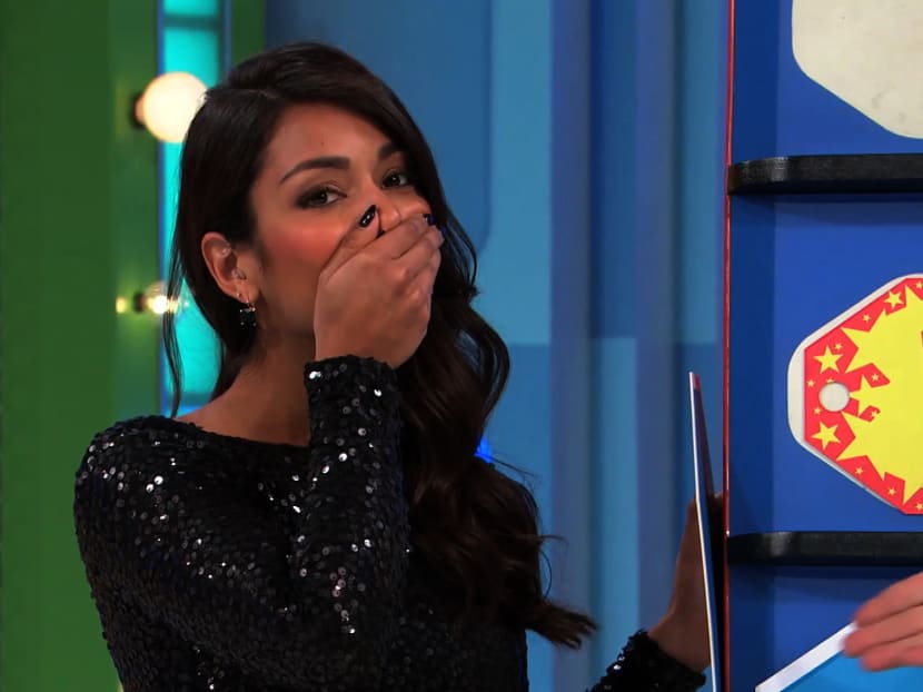 In this photo provided by CBS, model Manuela Arbelaez ensured the price IS right...on the television show, "The Price is Right," by revealing the answer, on Thursday, April 2, 2015. Photo: AP
