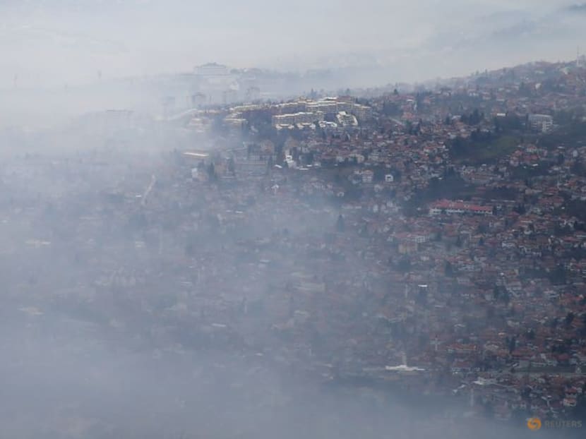 FILE PHOTO: General view of the city as smog blankets Sarajevo, Bosnia and Herzegovina December 3, 2018. Picture is taken December 3, 2018. REUTERS/Dado Ruvic/File Photo