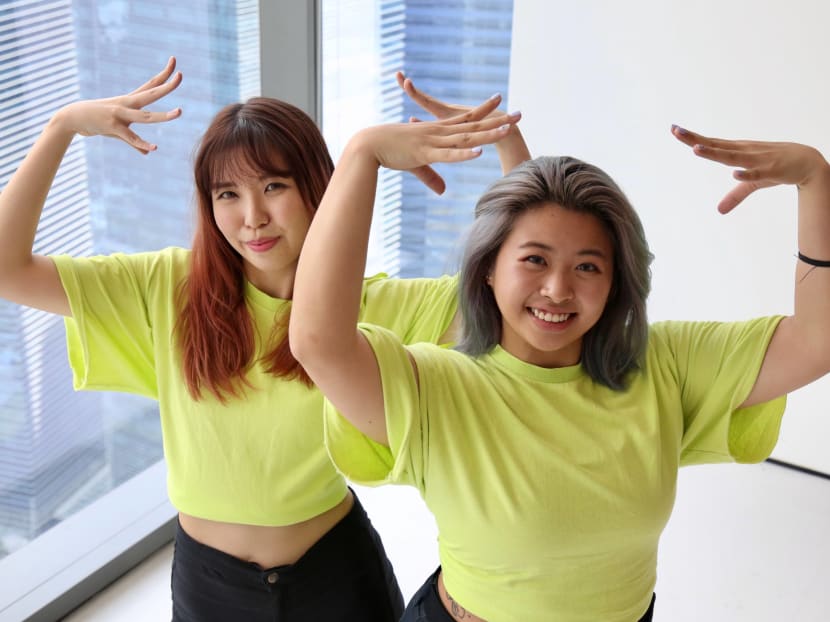 Ms Alicia Wong, 23, (L) and Ms Sarah Swee, 25, (R) who go by the username “Superoll_” on TikTok, hope their K-pop moves might win a regional competition being run by the popular video sharing app.