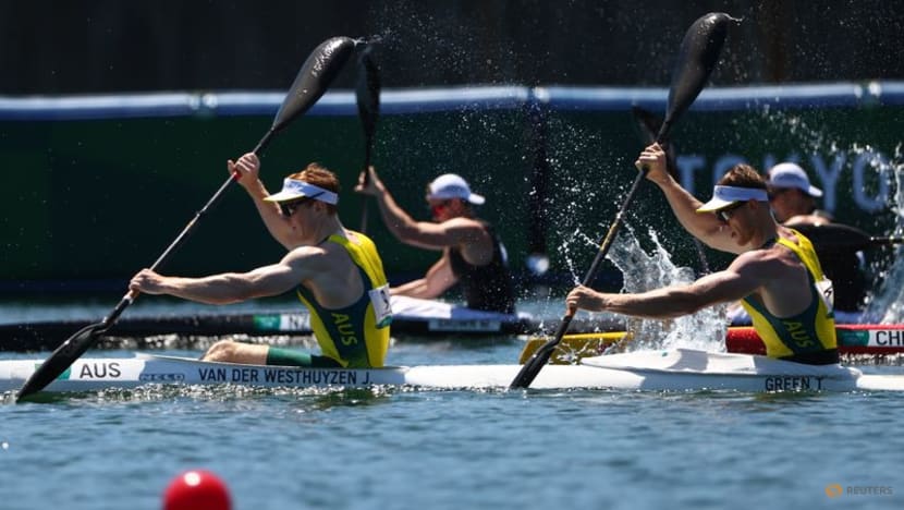 Olympics-Canoe sprint-Australia win men's kayak double 1000m gold Olympics-Canoe sprint-Australia win men's kayak double 1000m gold