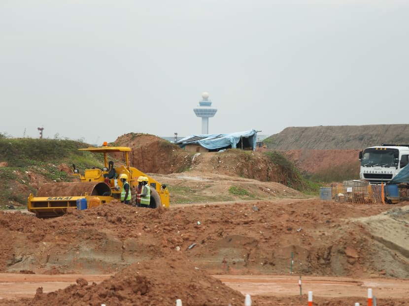 Work site for the fifth terminal of Changi Airport. The terminal is now expected to completed by the mid-2030s.