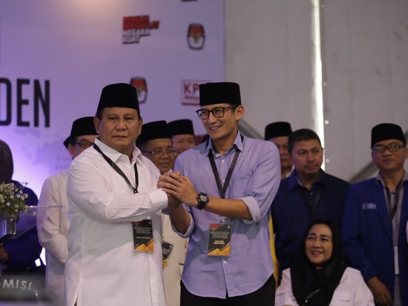 Mr Subianto (left) picked billionaire Mr Uno as his running mate despite intense lobbying by other parties for their own candidates.
