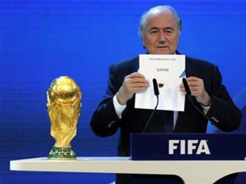 File photo showing FIFA President Joseph S. Blatter announcing that Qatar will be hosting the 2022 Soccer World Cup. Photo: AP