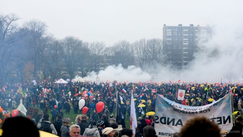 Thousands protest over Dutch coronavirus restrictions Thousands protest over Dutch coronavirus restrictions
