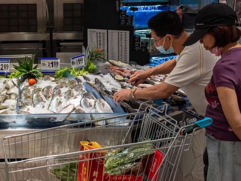Seafood sold at a supermarket on Jan 17, 2023. One supermarket said that seafood prices have gone up in line with the usual festive increase due to tighter supply-demand conditions. Seafood sold at a supermarket on Jan 17, 2023. One supermarket said that seafood prices have gone up in line with the usual festive increase due to tighter supply-demand conditions.