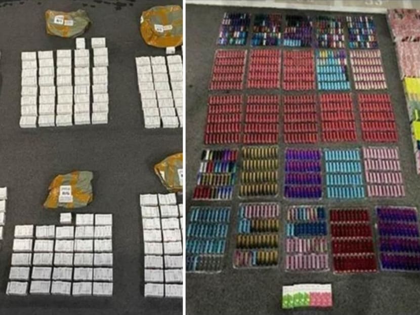 A total of 1,157 assorted e-vaporisers and 25,345 assorted components were seized in the operation.