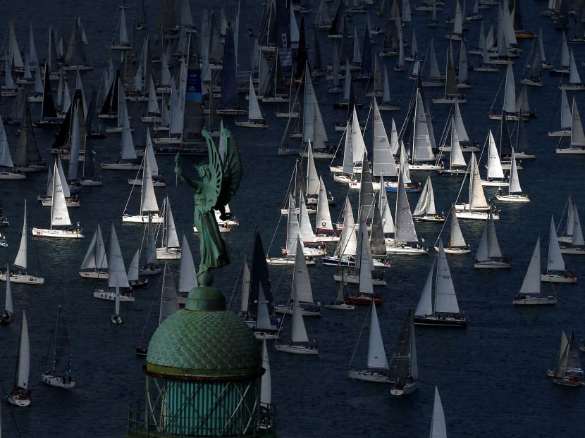 Photo of the day: Sailing boats gather at the start of the Barcolana regatta in front of Trieste harbour, Italy. Photo: Reuters