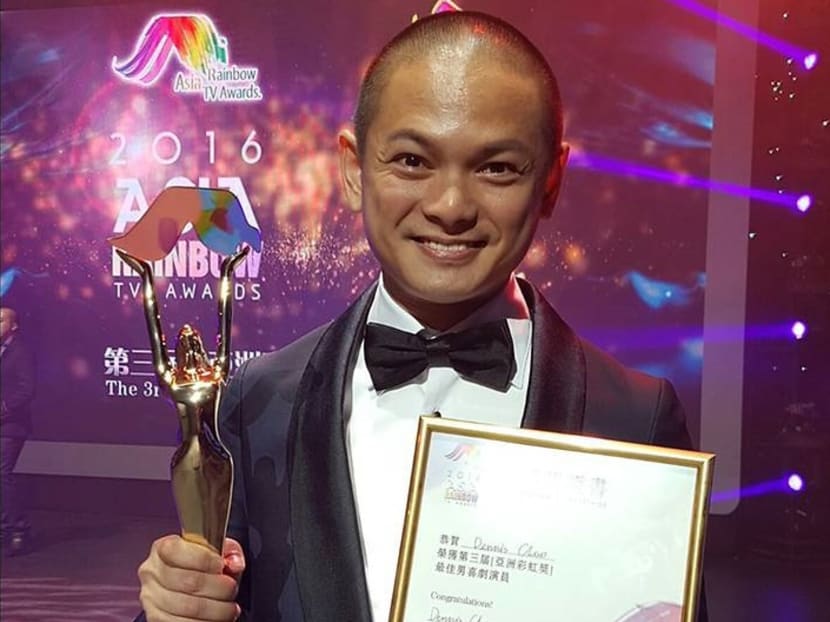 Dennis Chew with this Best Comedy Actor award. Photo: Mediacorp