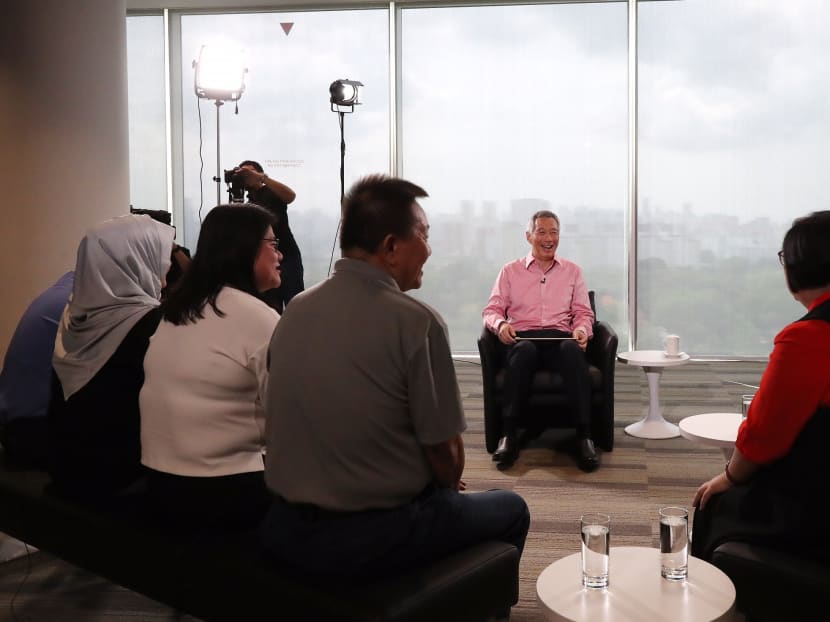 PM Lee Hsien Loong and eight union leaders had a discussion on their industries’ prospects, where the jobs are, the challenges and how they were helping their employees adapt to the restructuring and new job opportunities. Photo: MCI