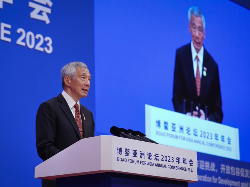 PM Lee Hsien Loong delivered a speech titled: "Towards a stable and prosperous Asia: Deepening cooperation in an uncertain world" at the Boao Forum For Asia Opening Plenary 2023 in Hainan on March 30, 2023.