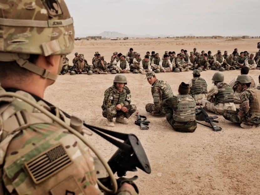 American soldiers overseeing training of their Afghan counterparts at Camp Bastion in Helmand Province, Afghanistan, on March 22, 2016. American soldiers overseeing training of their Afghan counterparts at Camp Bastion in Helmand Province, Afghanistan, on March 22, 2016.