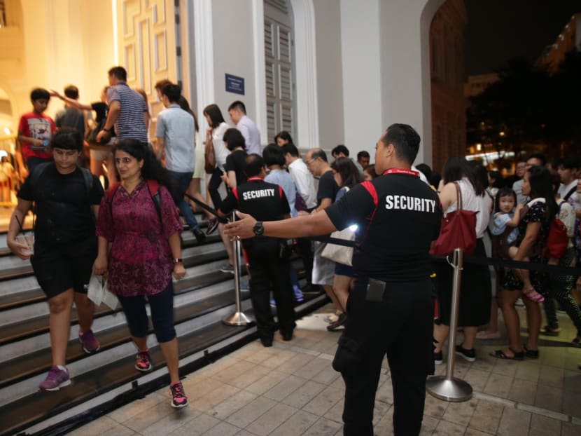 There is an increased security presence at this year's Singapore Night Festival. Photo: Wee Teck Hian/TODAY