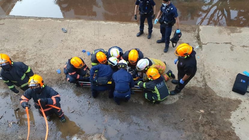 SCDF deploys elite team to rescue injured woman in Jelapang Road canal