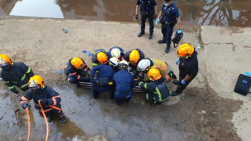 SCDF deploys elite team to rescue injured woman in Jelapang Road canal SCDF deploys elite team to rescue injured woman in Jelapang Road canal