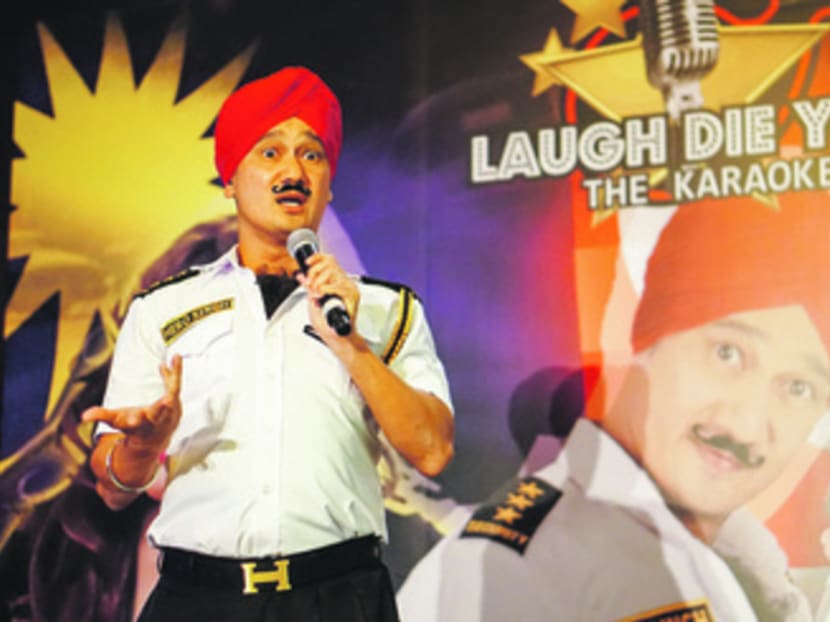 Gurmit Singh unveils his new "Hero Singh" alter ego. Photo: Hon Jing Yi/TODAY