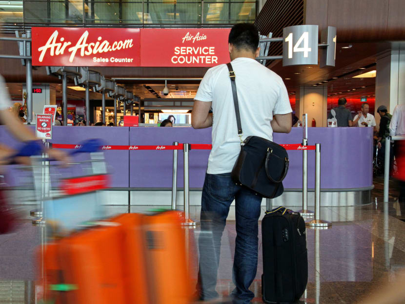 Air Asia's Service counter at Changi Airport Terminal 1. TODAY file photo