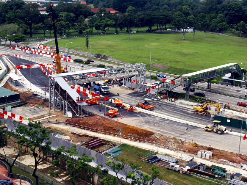 Construction along Upper Thomson Road for the upcoming Thomson East-Coast MRT lines. TODAY file photo.