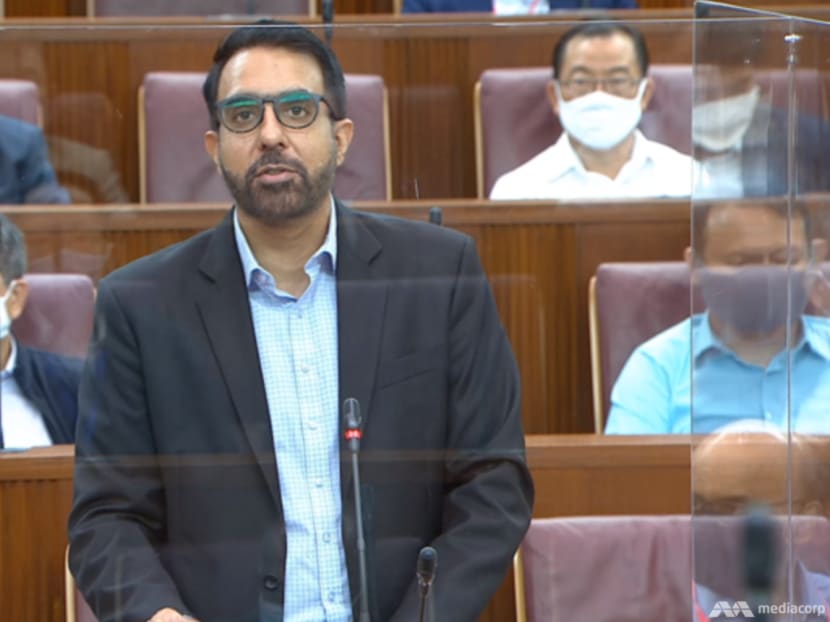Leader of the Opposition Pritam Singh speaking in Parliament on Aug 31, 2020.