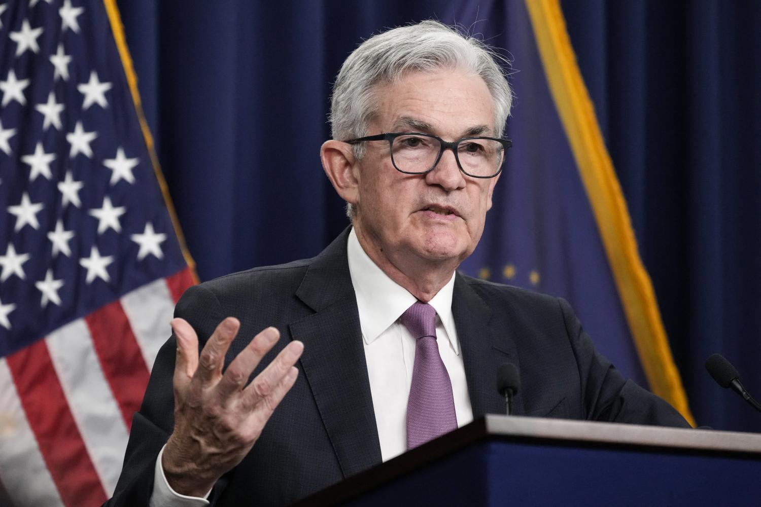 US Federal Reserve Board Chairman Jerome Powell speaks during a news conference at the headquarters of the Federal Reserve on July 27, 2022 in Washington.