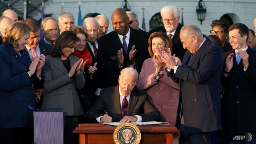 Biden celebrates rare win with US infrastructure Bill signing Biden celebrates rare win with US infrastructure Bill signing