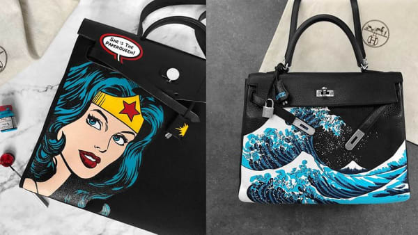 Painted online hermes bag