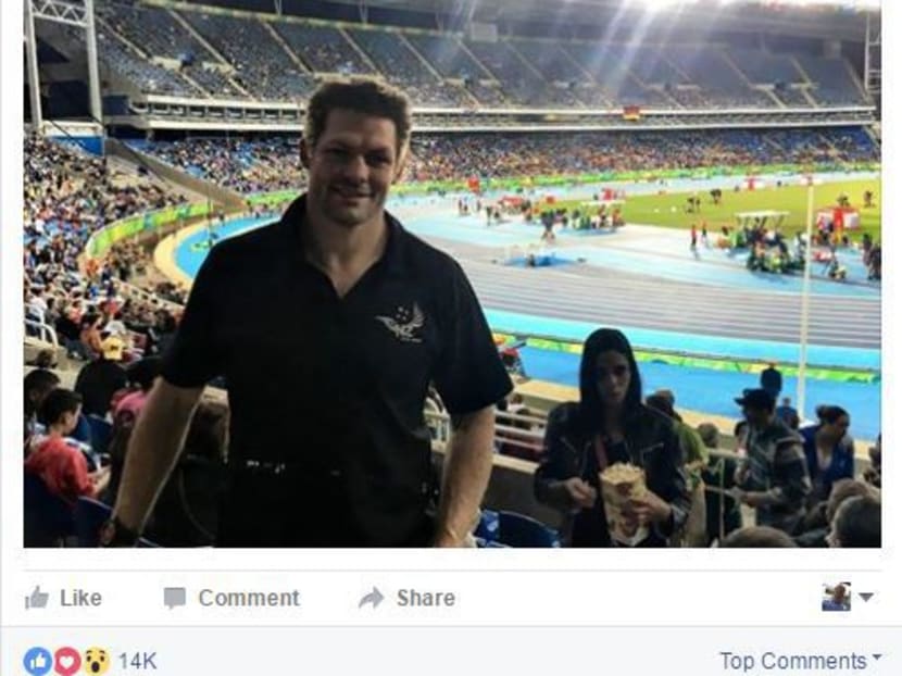 A screen capture from Richie McCaw's Facebook page with a comment asking him to stay away so New Zealand can win gold. Photo: Facebook