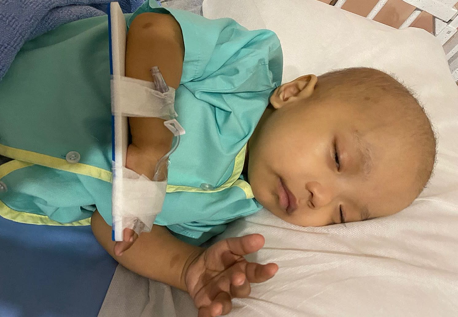 Nguyen Hai Dang at 11 months old undergoing&nbsp;interstitial brachytherapy for a cancerous tumour in his prostate in 2020.