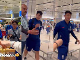 South Korean football squad, including Son Heung Min and Hwang Hee Chan, receive warm welcome at Changi Airport