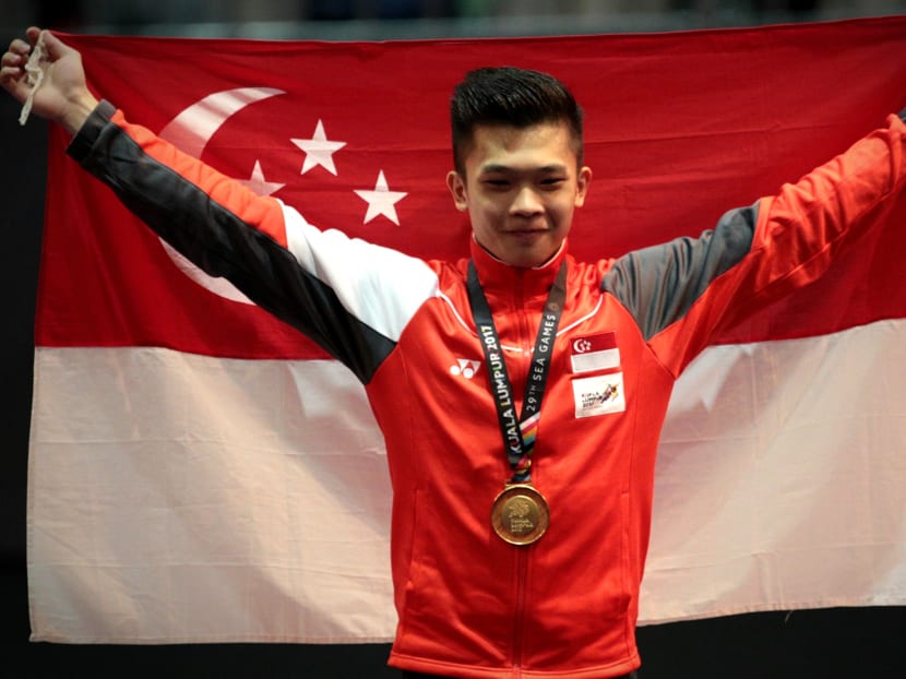 Jowen Lim's victory in the optional changquan added to his gold in the optional daoshu and gunshu on Monday, which was his first ever individual Games triumph . Photo: Jason Quah/TODAY