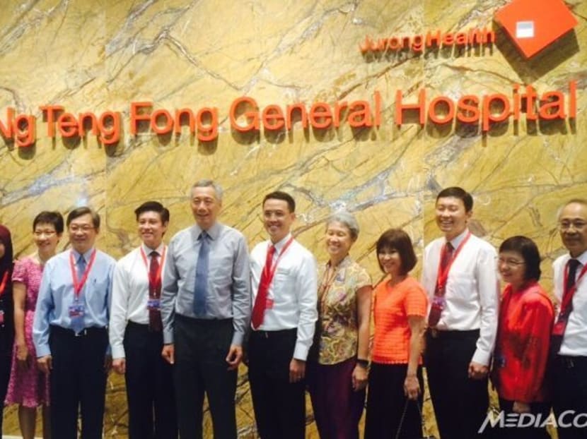 PM Lee at the official opening of Ng Teng Fong General Hospital and Jurong Community Hospital. Photo: Channel NewsAsia