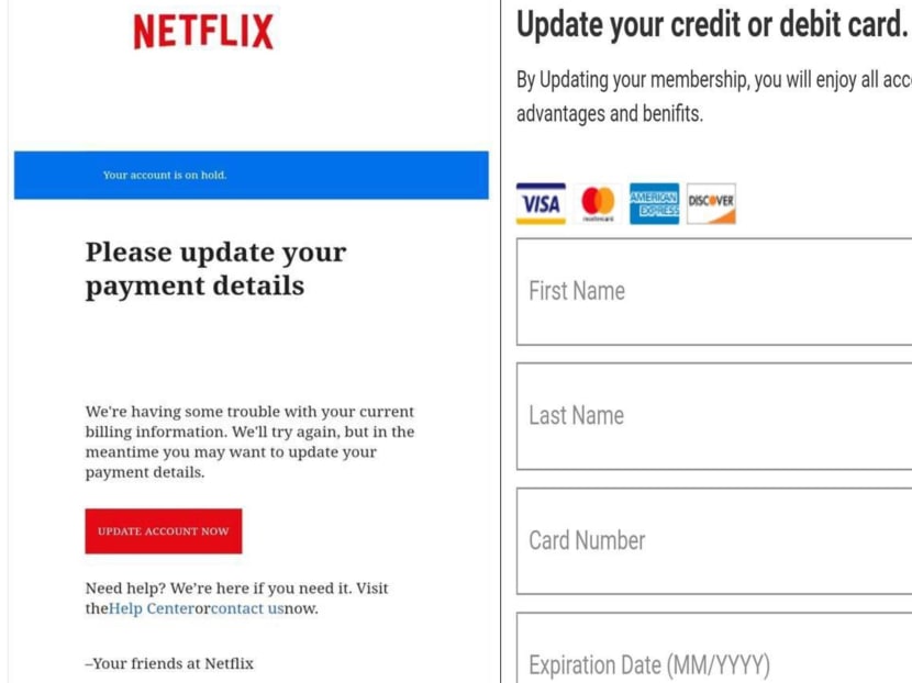 A screengrab of a payment page impersonating Netflix requesting victims to enter their payment card details.