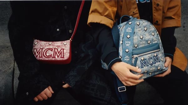 Mcm backpack sales stripe