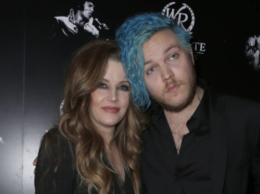Lisa Marie Presley with son Benjamin Keough at the red carpet premiere of 'The Elvis Experience' at Westgate Las Vegas Resort and Casino on Apr 24, 2015.