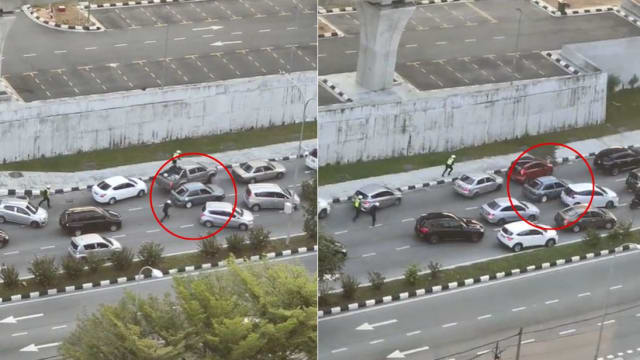  马国上演警匪追逐战 三警员至少开九枪