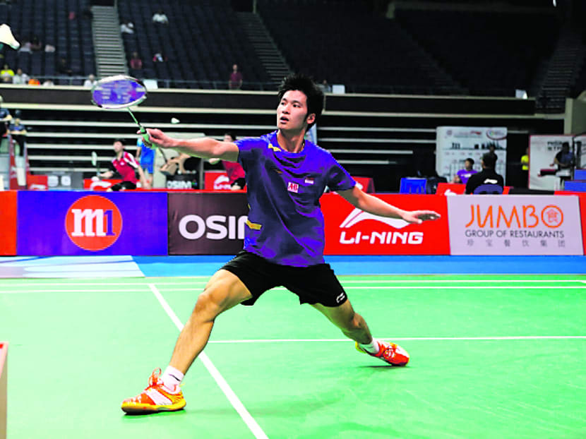 Singapore’s top men singles player  Derek Wong has not won any 
noteworthy 
titles to date 
but believes he has what it takes to match the 
top 20 players 
in the world. 
Photo: Singapore Badminton Association