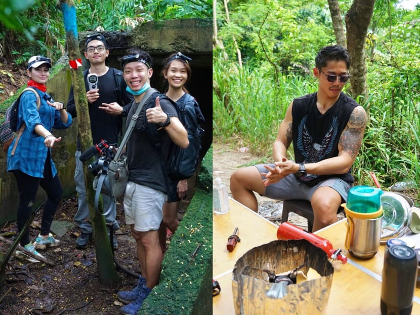 (Left) Beyond Expeditions team members get ready to explore an underground bunker in the northern part of Singapore. Singaporean travel entrepreneur Scott Tay is among a number of restless locals seeking to breach new frontiers in the tiny urbanised country while international travel plans are shelved.