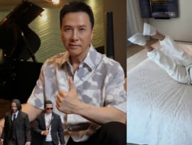 Donnie Yen, 60, shows off impressive flip on to hotel bed when he was in Singapore recently