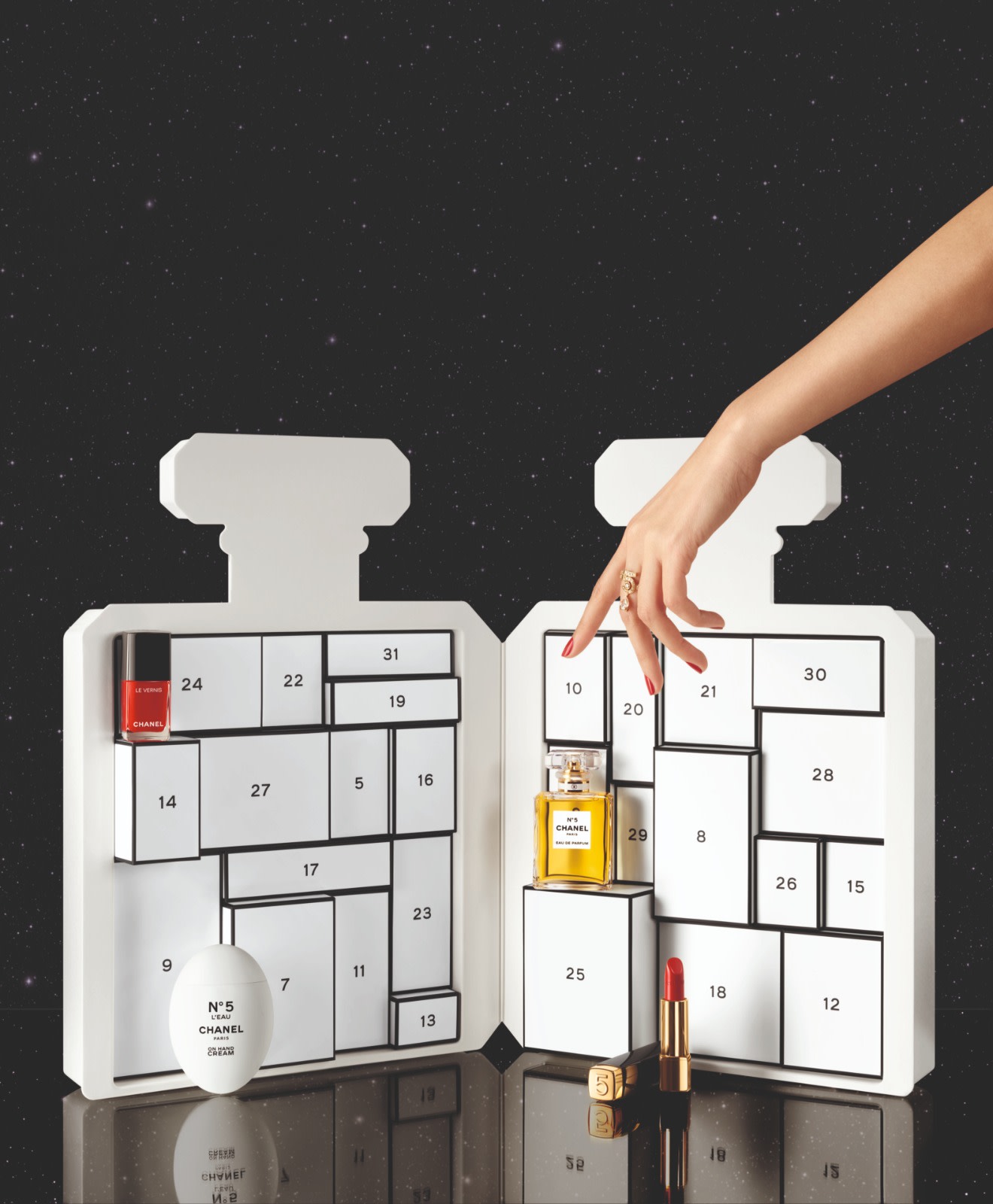 This S$1,150 advent calendar is shaped like a giant Chanel perfume bottle This S$1,150 advent calendar is shaped like a giant Chanel perfume bottle