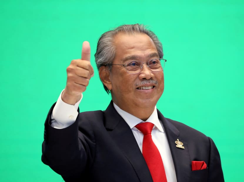 Malaysia's Prime Minister Muhyiddin Yassin gestures during virtual Asia-Pacific Economic Cooperation Economic Leaders Meeting 2020 in Kuala Lumpur, Malaysia on Nov 20, 2020.