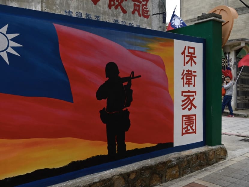 A mural painted on a wall on Taiwan's Kinmen islands, which lie just 3.2 km from the mainland China coast in the Taiwan Strait. A mural painted on a wall on Taiwan's Kinmen islands, which lie just 3.2 km from the mainland China coast in the Taiwan Strait.