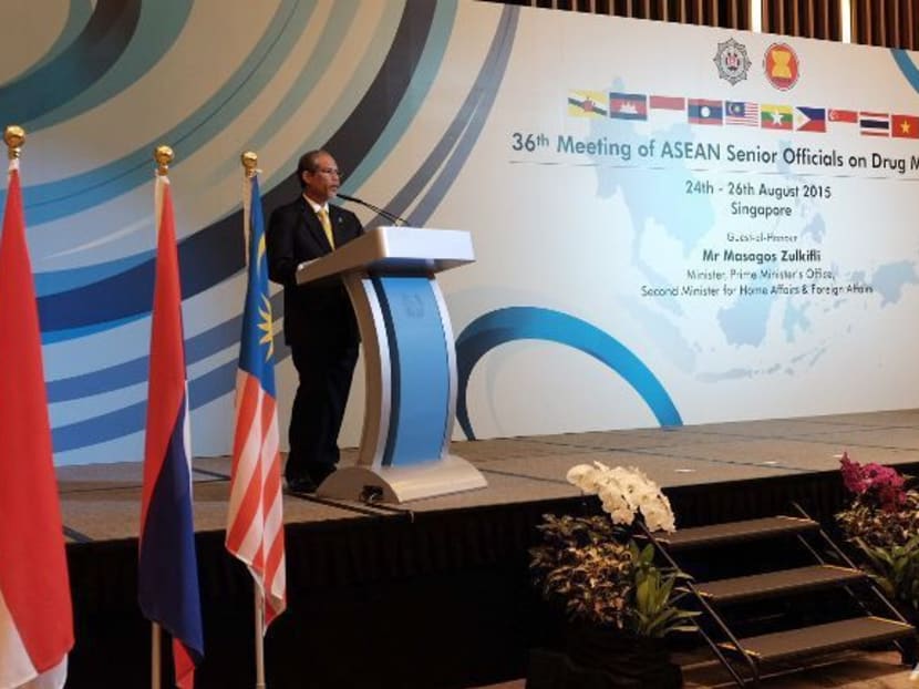 Mr Masagos Zulkifli speaking at the opening ceremony of the 36th ASEAN Senior Officials' Meeting on Drug Matters. Photo: Loke Kok Fai/Channel NewsAsia