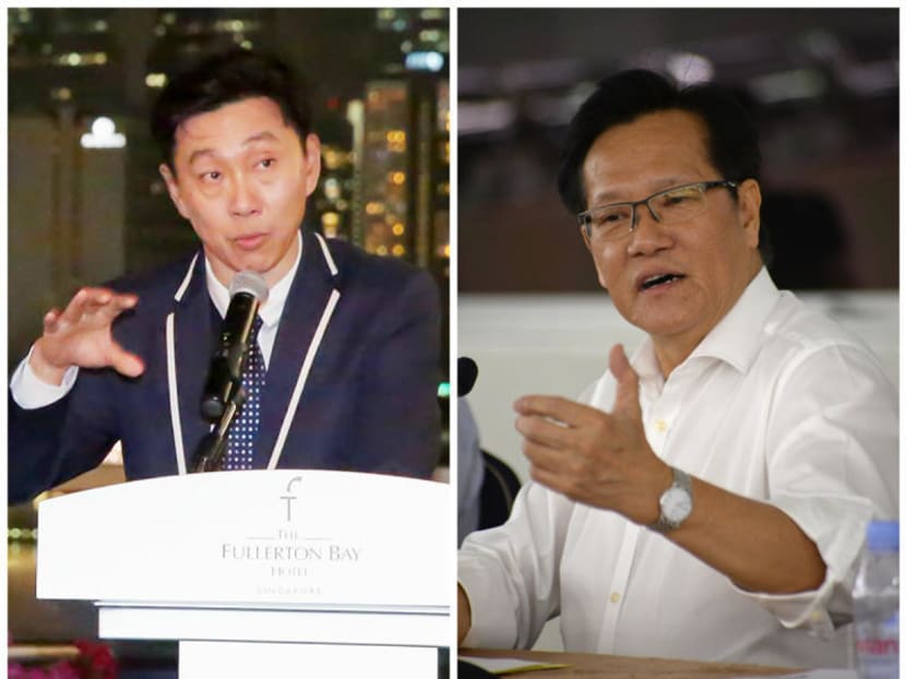 FAS presidential hopefuls Bill Ng and Lim Kia Tong. Photos: Hougang United Facebook Page and TODAY