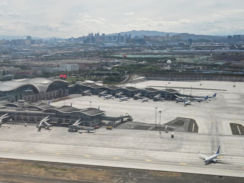 Passenger planes on the tarmac at Urumqi Diwopu International Airport in 2019. Ms Murat last saw her mother in 2016, and last spoke to her on Sept 10, 2018.