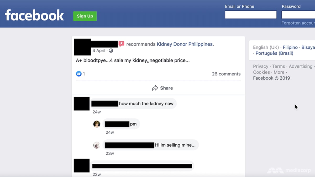Dijual ginjal: Cara membeli organ melalui media sosial di Filipina