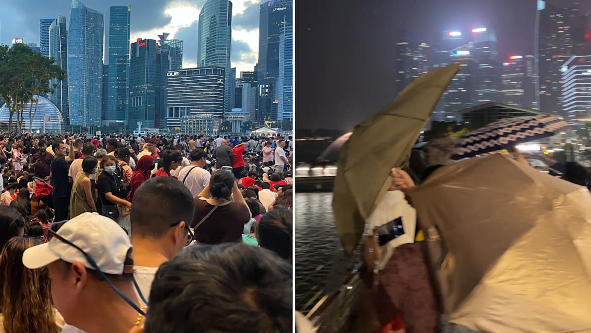 无人机首秀遇大雨 人潮挤爆滨海湾一度出现推挤 - 8world