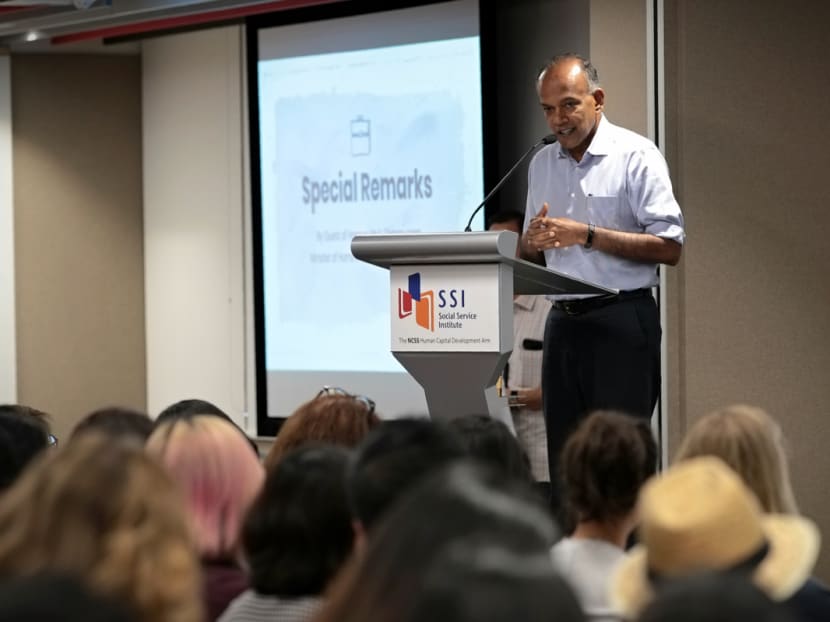 Law Minister K Shanmugam at the launch of the Aim for Zero campaign on Nov 26, 2018. The campaign is organised by the Association of Women for Action and Research to put an end to sexual violence.
